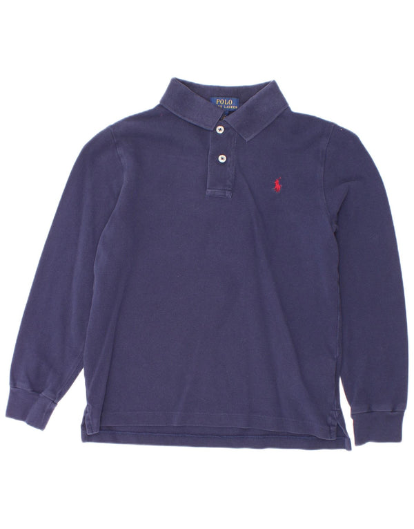 Polo Ralph Lauren majica dugih rukava za dječake 6-7 godina tamnoplavi pamuk