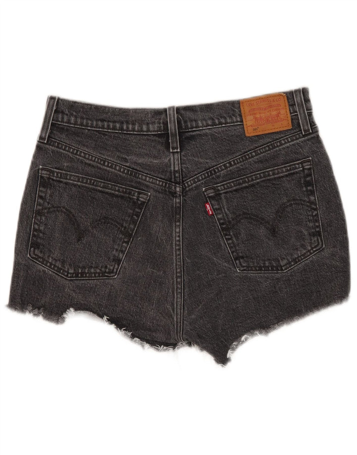 Levi's ženske kratke traper hlače 501 W28 Srednje crni pamuk