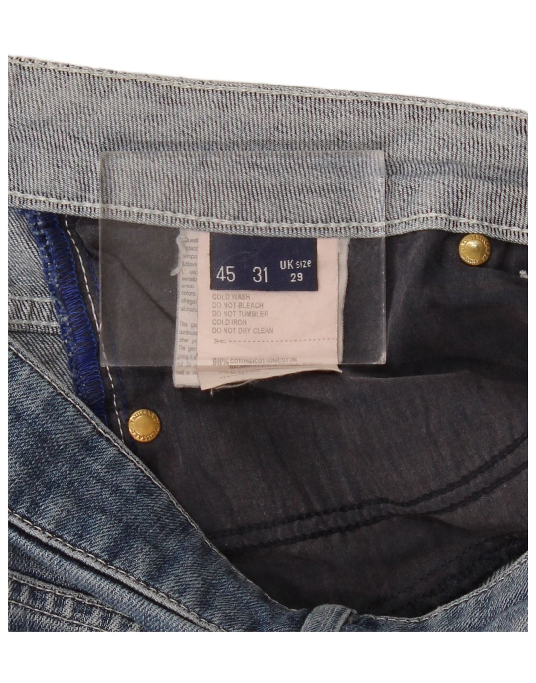Trussardi ženske ravne traperice W29 L33 plavi pamuk