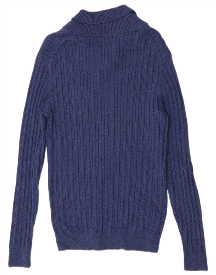 Massimo Dutti ženski džemper sa šal izrezom UK 18 XL plavi pamuk