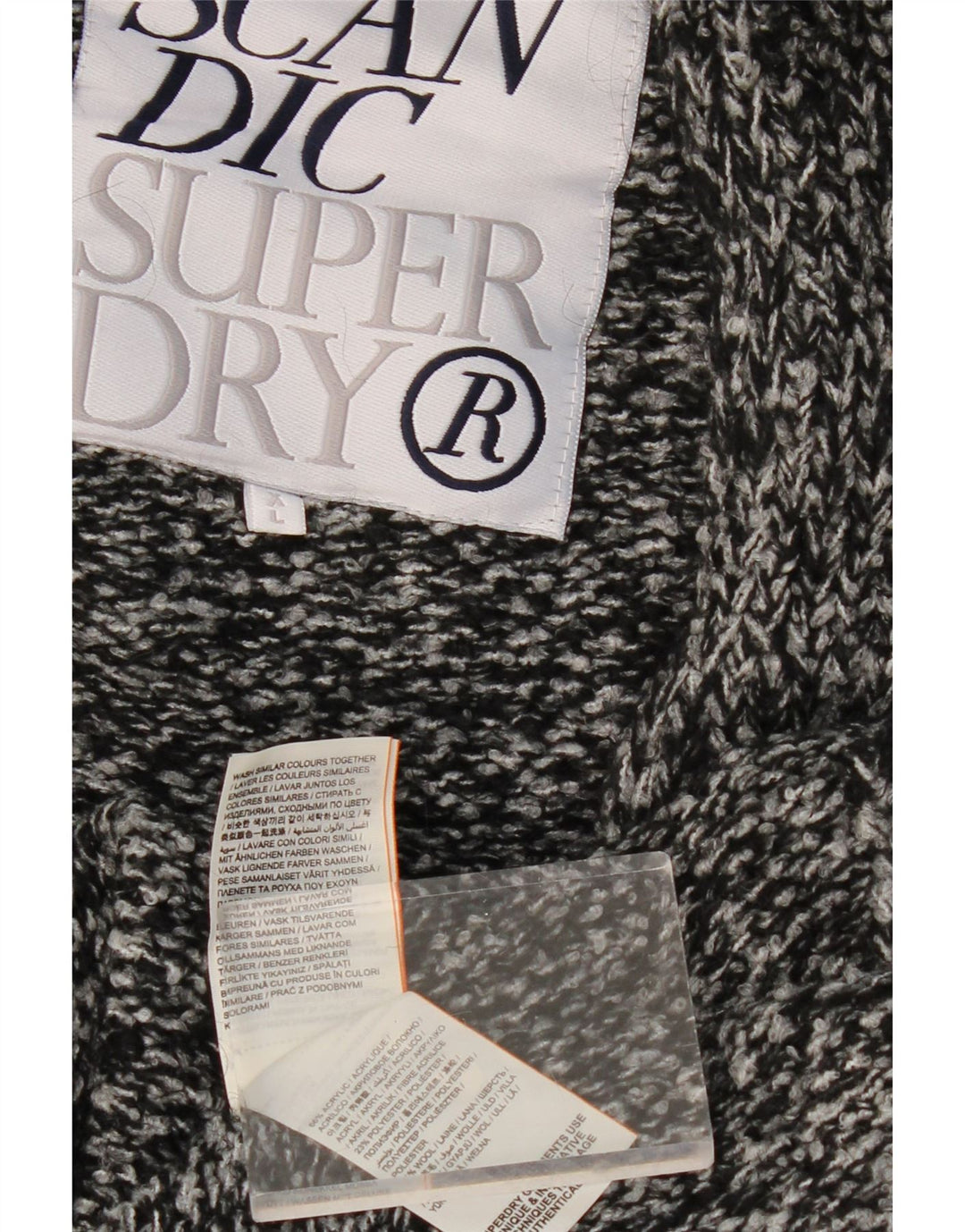 SUPERDRY ženski prekomjerni dugi kardigan pulover UK 18 XL sivi s pjegama