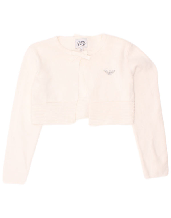 Armani Junior Girls Crop Cardigan pulover 4-5 Years White