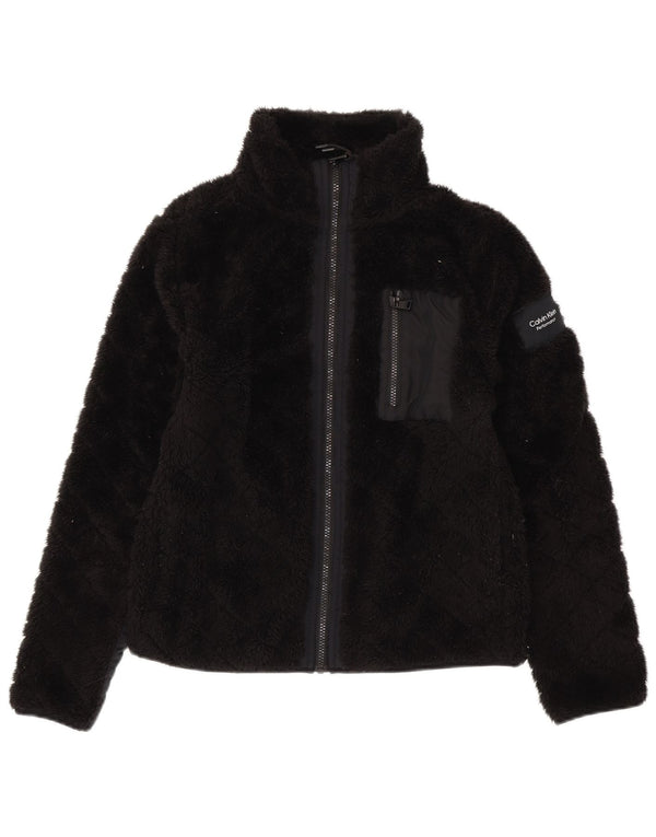 CALVIN KLEIN Ženska jakna od flisa za performanse UK 14 Srednji crni poliester