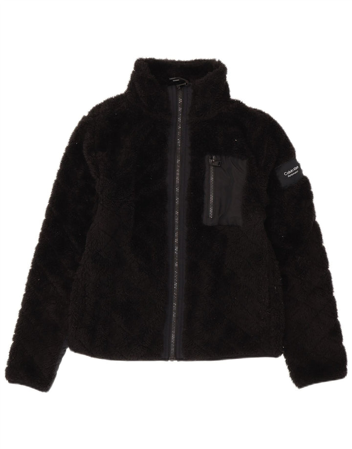 CALVIN KLEIN Ženska jakna od flisa za performanse UK 14 Srednji crni poliester