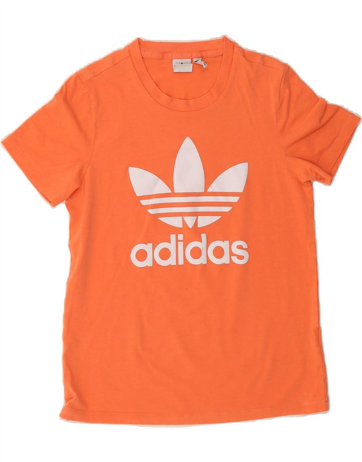 ADIDAS Womens Graphic T-Shirt Top UK 12 Medium  Orange Vintage Adidas and Second-Hand Adidas from Messina Hembry 