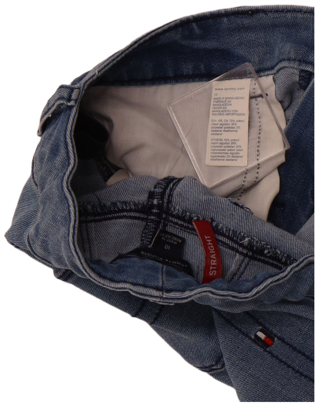 TOMMY HILFIGER Ravne traperice za djevojčice 9-10 godina W24 L25 tamnoplavi pamuk