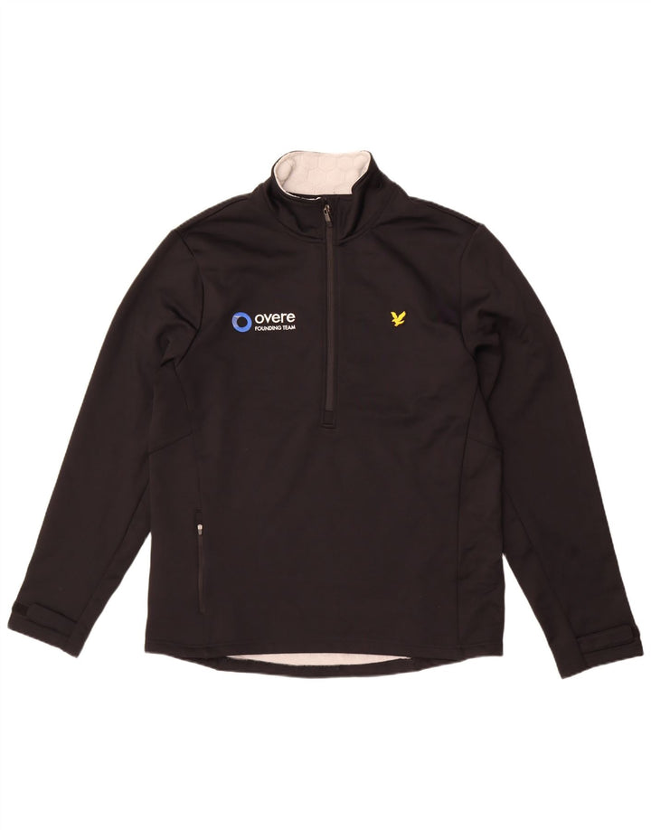 Gornji dio trenirke Lyle & Scott Graphic Zip Deck Pulover Large Black