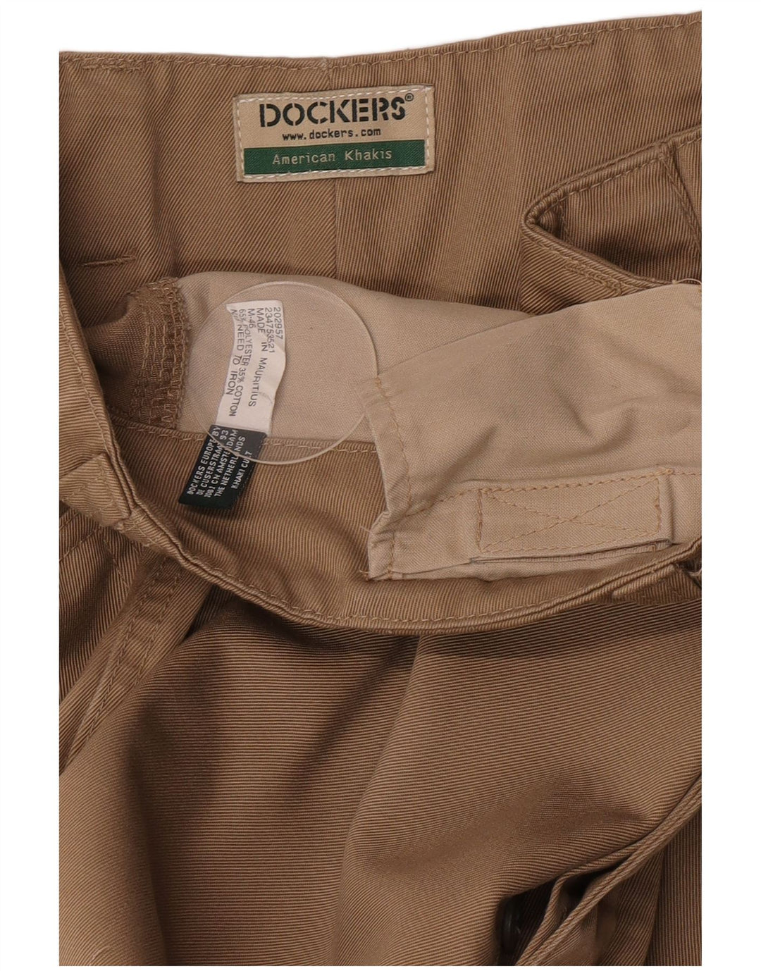 Dockers muške kaki ravne kargo hlače W34 L34 bež poliester
