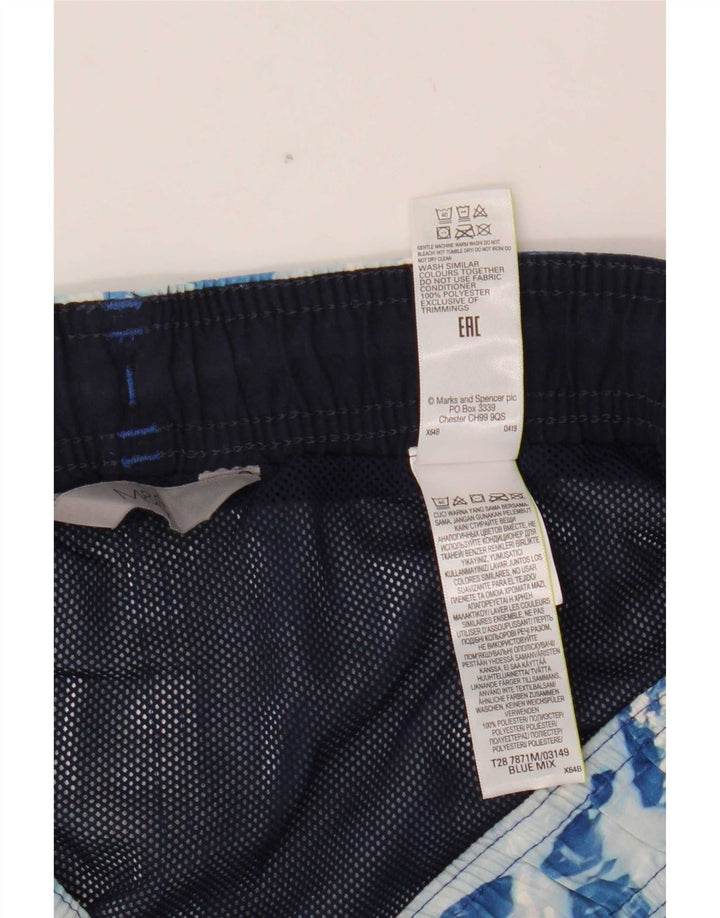 Marks & Spencer muške kratke kupaće hlače s apstraktnim uzorkom, veliki plavi poliester