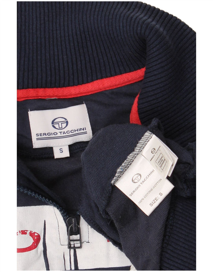 Sergio Tacchini muška majica s kratkim izrezom s patentnim zatvaračem, mali tamnoplavi