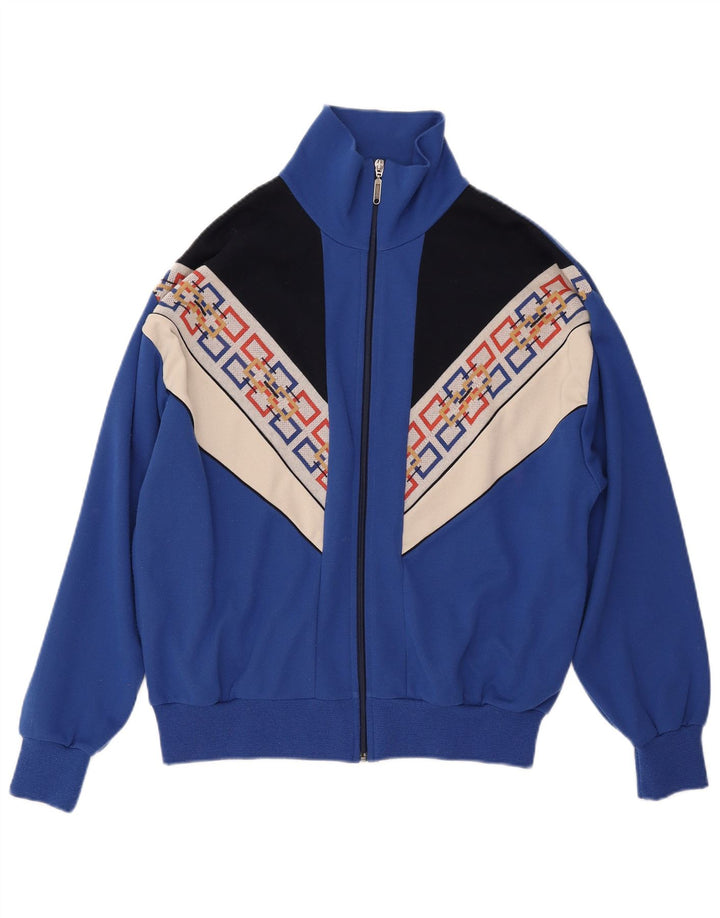 VINTAGE ženska gornja jakna trenirke UK 18 XL plava akrilna boja