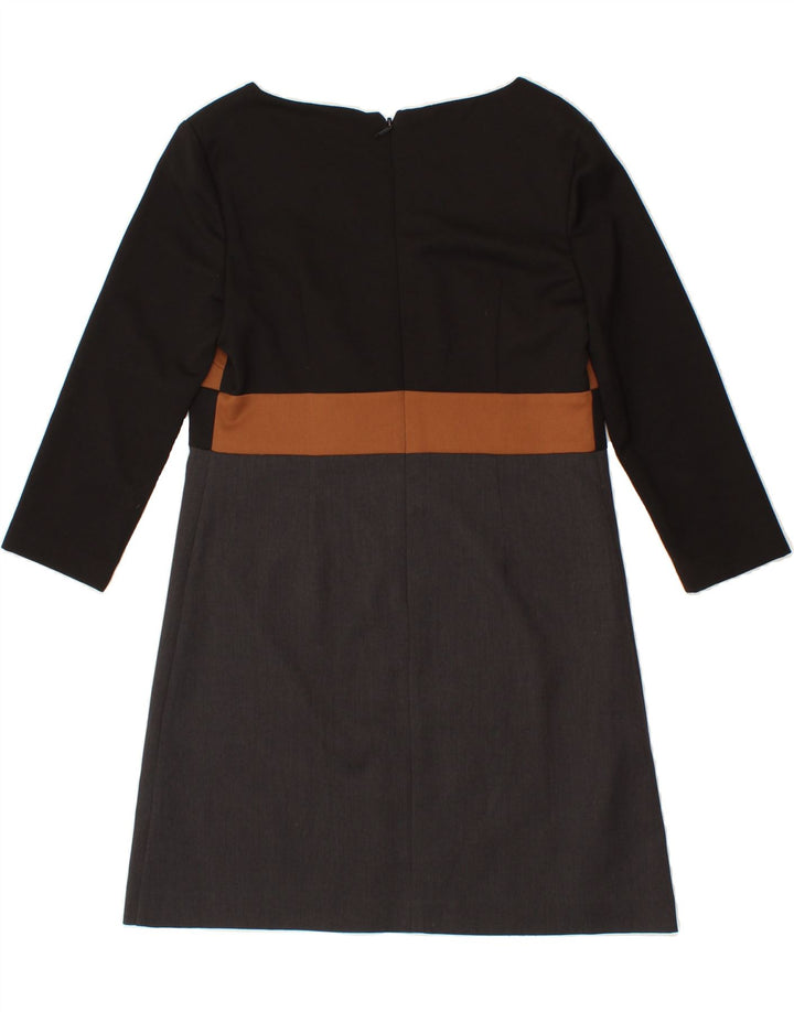 NEXT Womens 3/4 Sleeve Basic Dress UK 12 Medium Multicoloured Colourblock Vintage Next and Second-Hand Next from Messina Hembry 