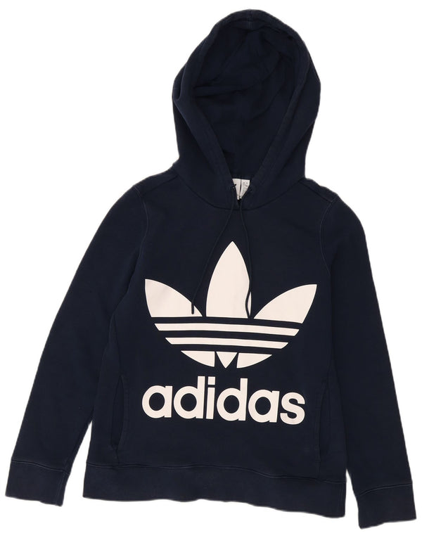 Adidas Ženska majica s kapuljačom s kapuljačom UK 8 Mala tamnoplava pamuk