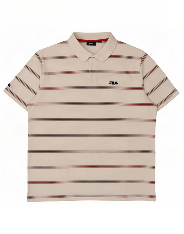 Fila muška polo majica 2XL bijeli pamuk na pruge