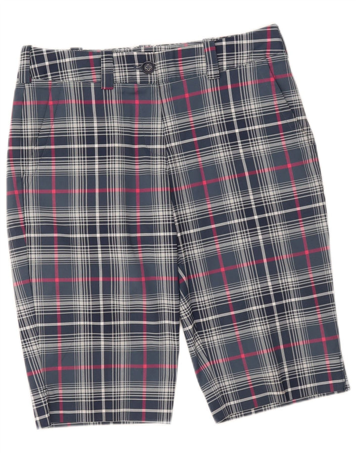 Nike Ženske Dri Fit Chino kratke hlače UK 8 Small W28 plavi karirani poliester