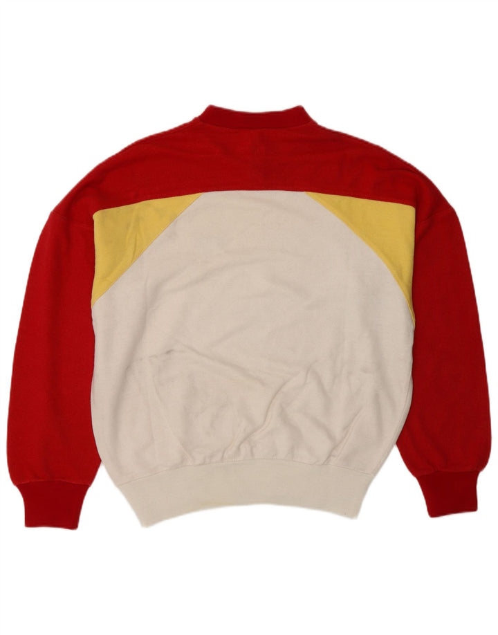 Vintage ženski džemper s dugmadima i izrezom IT 44 srednje bijele boje