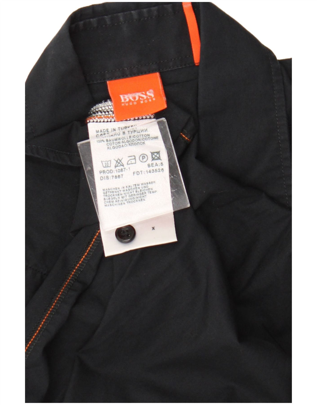 Hugo Boss muška košulja srednje crne pamučne boje