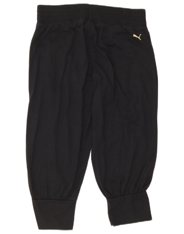 Puma Ženske Capri Trenirke Hlače Joggers UK 12 Srednji crni poliester