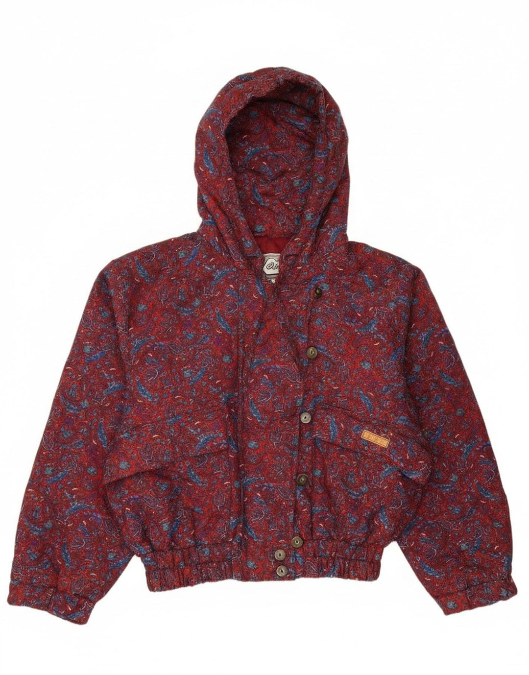 oltre ženska prevelika bomber jakna s kapuljačom UK 10 Small Red Paisley