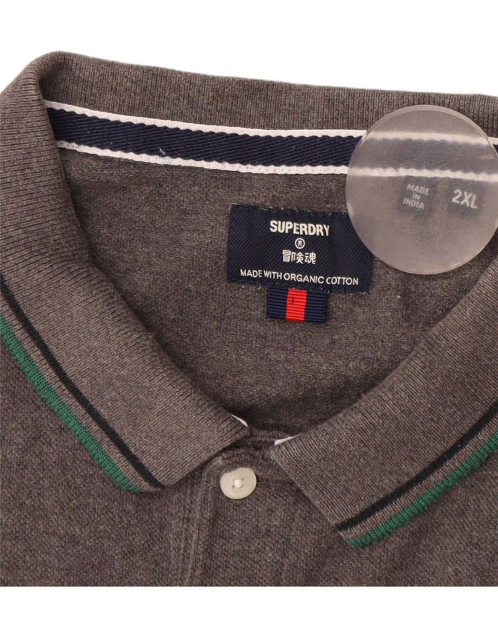 Superdry muška polo majica 2XL sivi pamuk