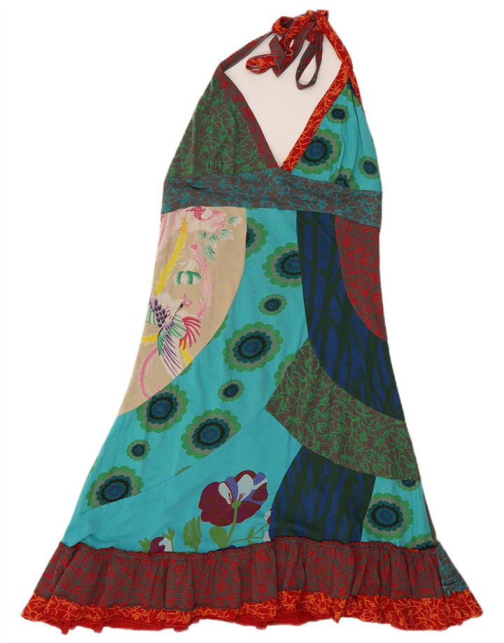 Desigual ženska haljina s halterima s grafičkim motivima UK 8 Mala višebojna cvjetna haljina