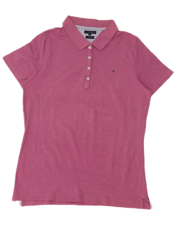 TOMMY HILFIGER Ženska klasična polo majica UK 18 XL, ružičasti pamuk