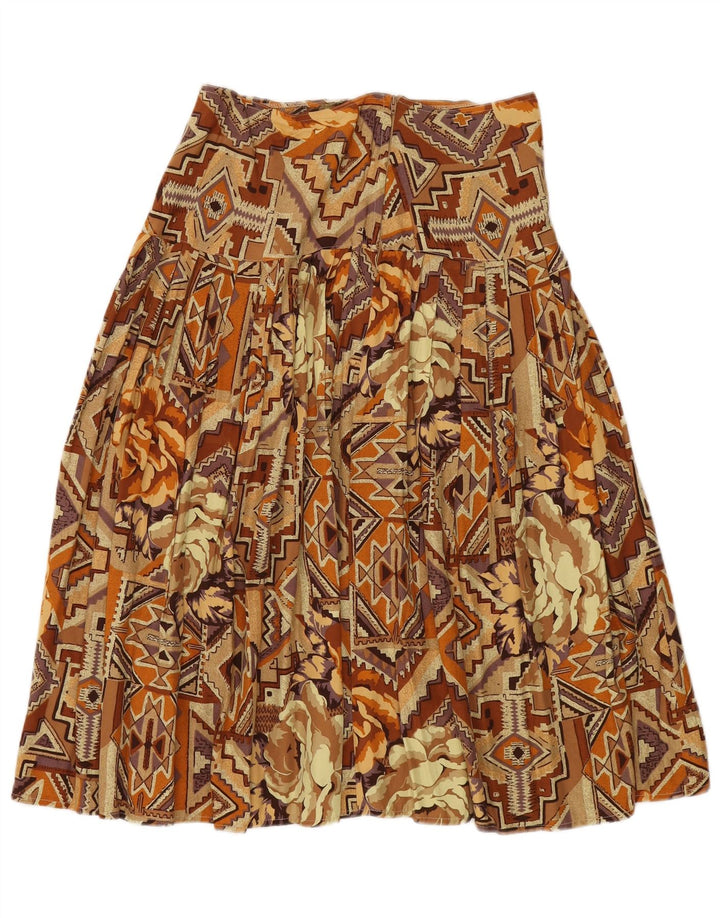 VINTAGE ženska plisirana suknja srednje veličine W30 smeđi pačvork pamuk