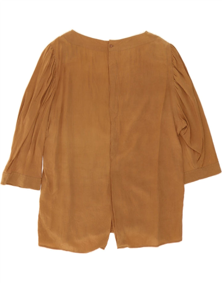 TOUCHE Womens Loose Fit 3/4 Sleeve Blouse Top IT 44 Medium Brown Vintage Touche and Second-Hand Touche from Messina Hembry 