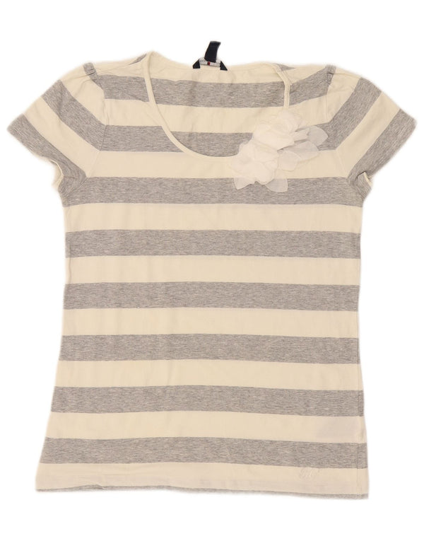 Tommy Hilfiger Ženska majica kratkih rukava UK 12 Srednje siva pamuk na pruge