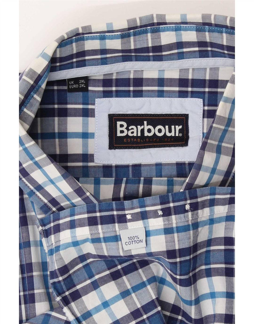 Barbour muška košulja 2XL plavi karirani pamuk