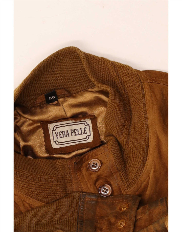 Vintage muška bomber jakna od brušene kože IT 56 2XL bež koža