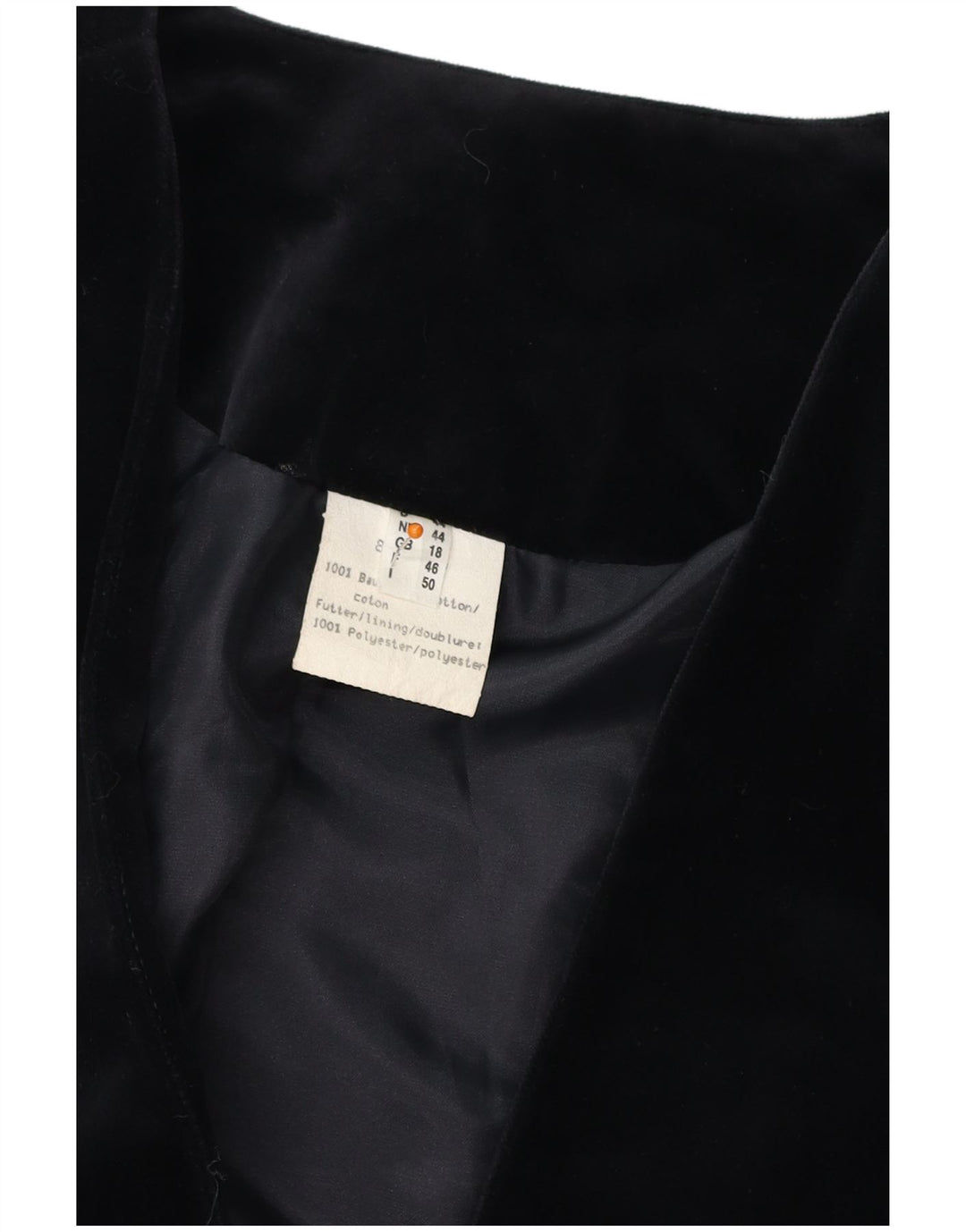 VINTAGE ženska baršunasta jakna sa 3 gumba UK 18 XL crni pamuk