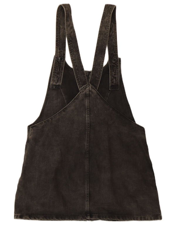 Zara ženska Trafaluc Mini Traper Dungaree haljina UK 12 Srednje crni pamuk