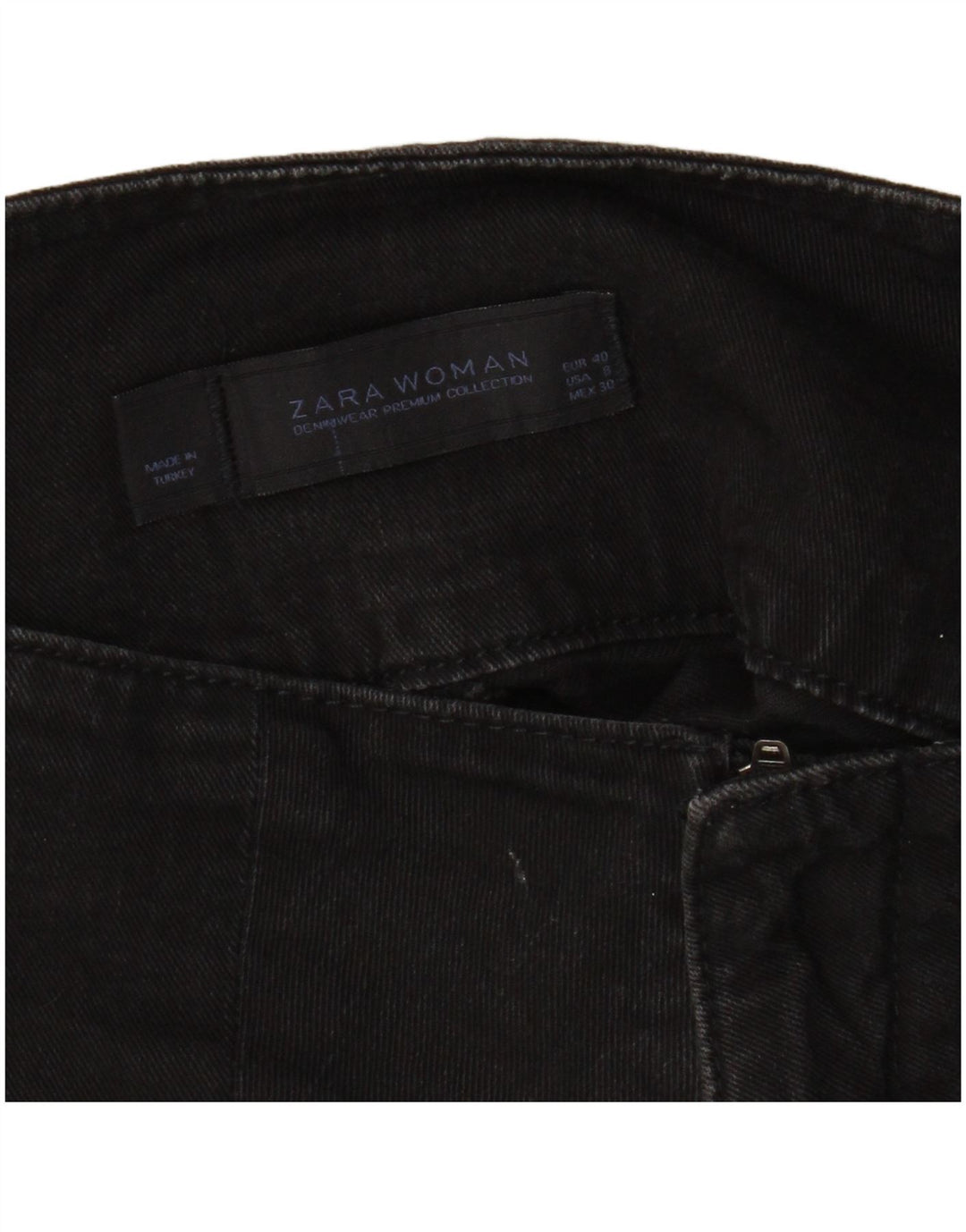 Zara ženska mini traper suknja EU 40 srednje W30 crni pamuk