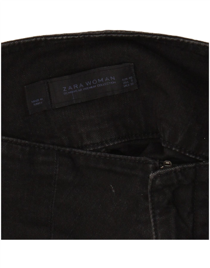 Zara ženska mini traper suknja EU 40 srednje W30 crni pamuk