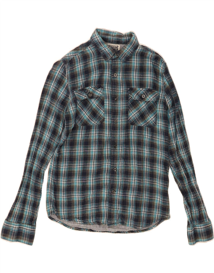CONVERSE Mens Flannel Shirt Small Blue Check Cotton Vintage Converse and Second-Hand Converse from Messina Hembry 