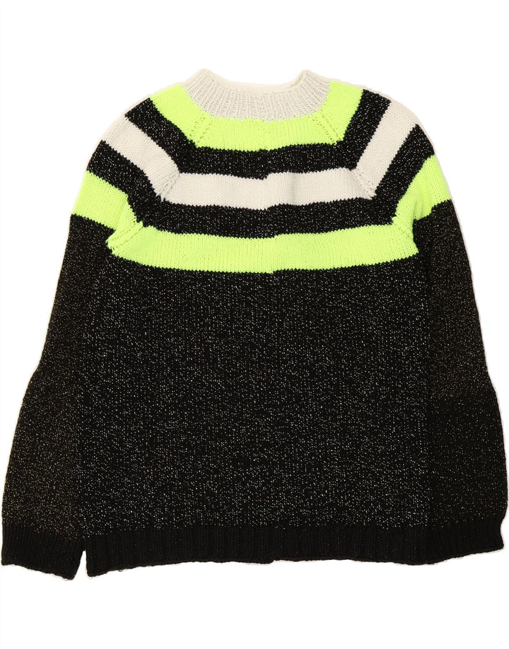 VINTAGE Womens Turtle Neck Jumper Sweater UK 12 Medium Black Colourblock Vintage Vintage and Second-Hand Vintage from Messina Hembry 