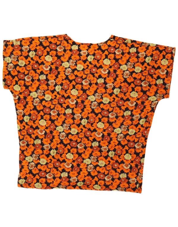 VINTAGE ženska majica kratkih rukava UK 18 XL Raznobojni cvjetni pamuk
