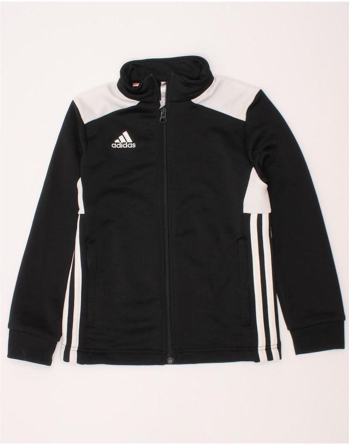 Gornja jakna od trenirke Adidas za dječake 7-8 godina, crna poliesterska boja