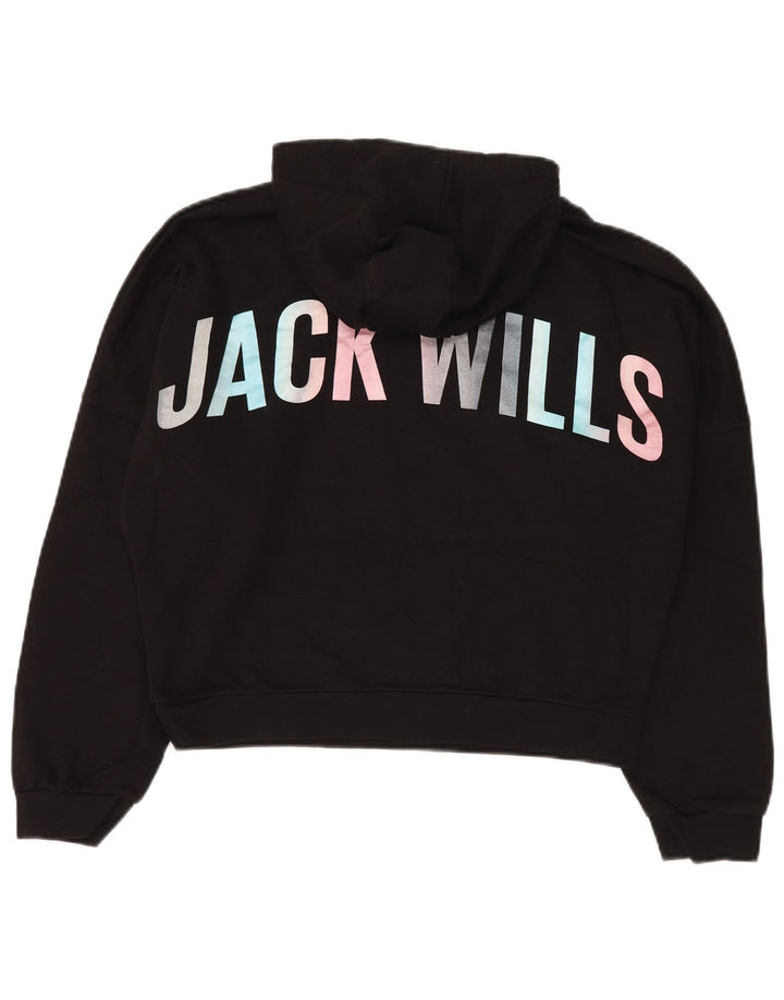 JACK WILLS Ogromna kratko majica s kapuljačom za djevojčice 14-15 godina, crna