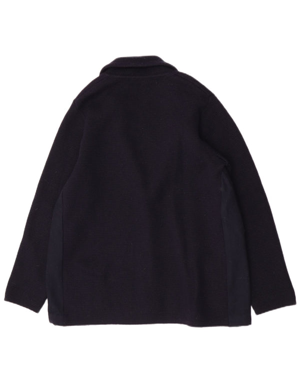 Vintage ženski sako sa 2 gumba UK 12 srednje tamnoplava