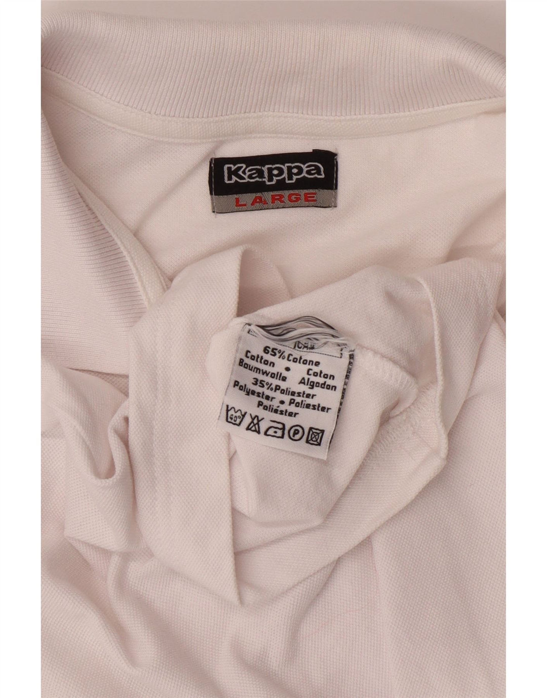 KAPPA Mens Polo Shirt Large White Cotton