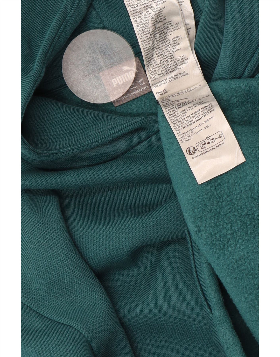 PUMA džemper s kapuljačom s kapuljačom opuštenog kroja za djevojčice 13-14 godina, zeleni pamuk