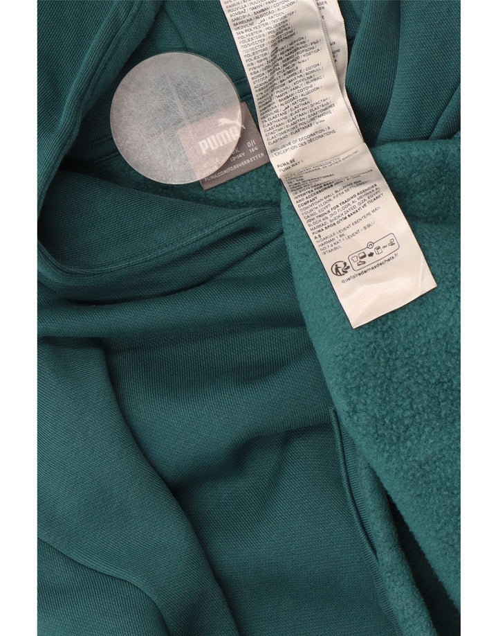 PUMA džemper s kapuljačom s kapuljačom opuštenog kroja za djevojčice 13-14 godina, zeleni pamuk