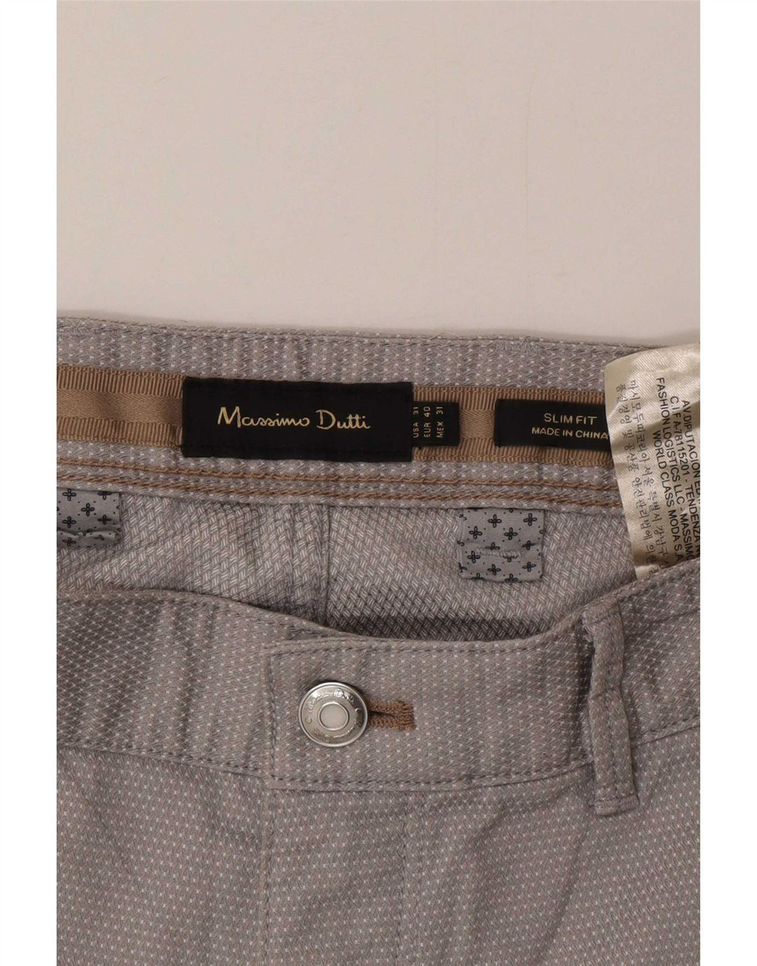 Massimo Dutti muške chino hlače EU 40 srednje W31 L30 sive točke