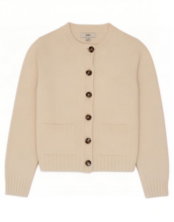 Marks & Spencer ženski prekomjerni kardigan pulover UK 6 XS Off White Pamuk