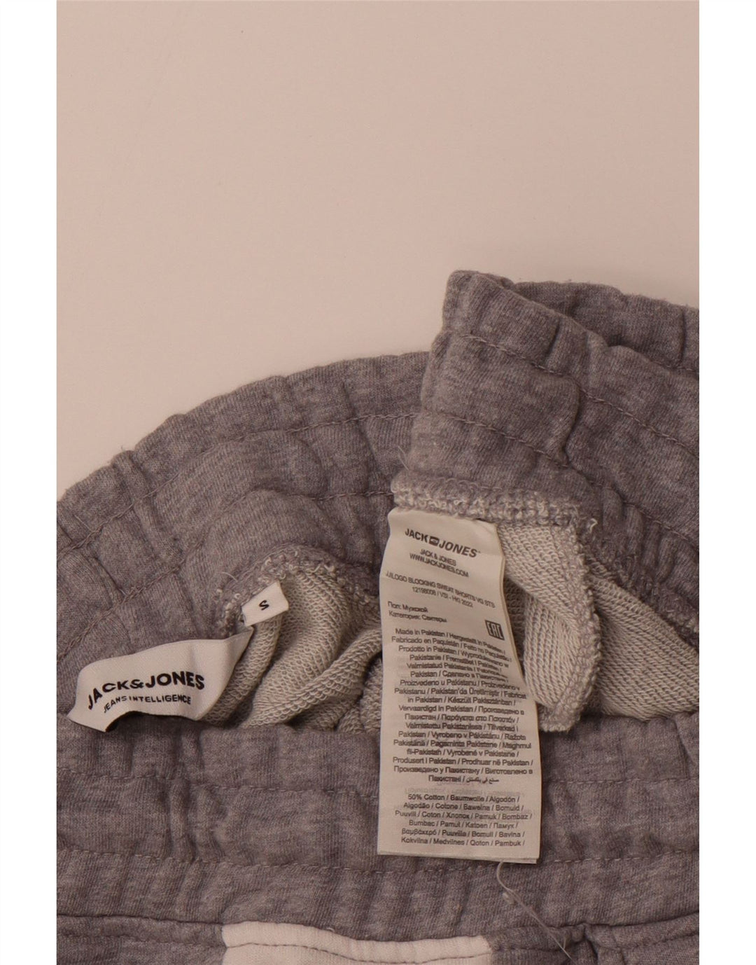 JACK & JONES Muške kratke sportske kratke hlače s grafičkim motivima, male sive boje, pamuk