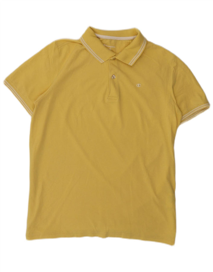 CHAMPION Muška polo majica Easy Fit srednje žuti pamuk