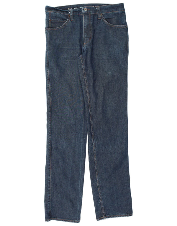 MUSTANG Mens Tramper Straight Jeans W32 L36 Mornarsko plavi pamuk