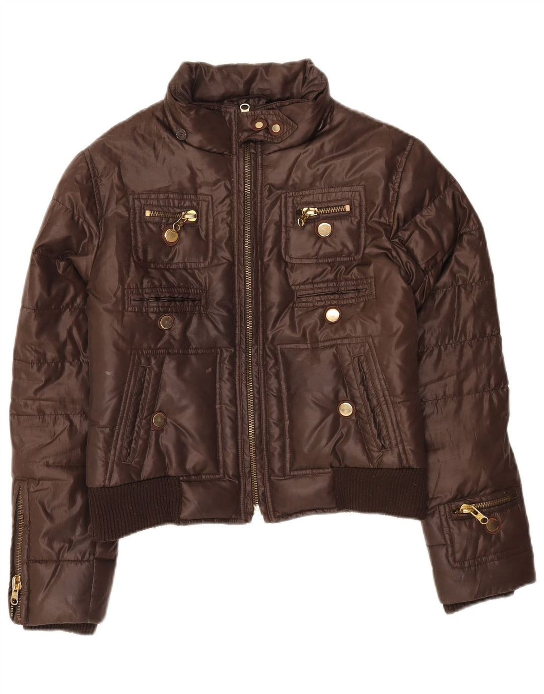 Fay ženska podstavljena jakna UK 10 Small Brown Polyamide